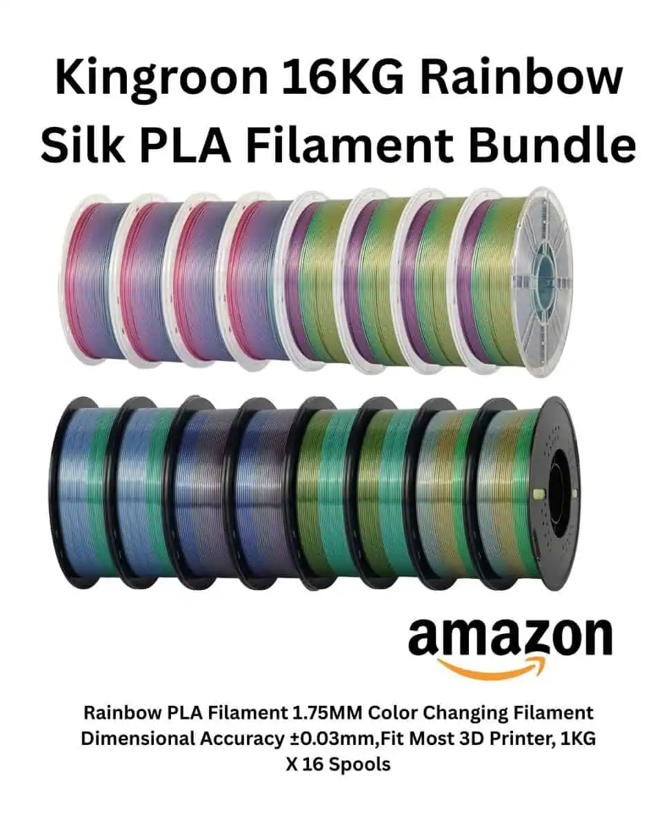 Kingroon 16KG Rainbow Silk PLA Filament